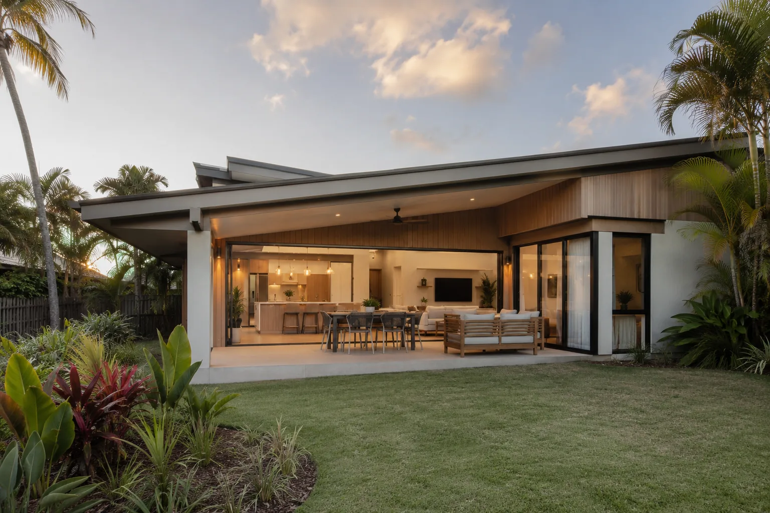 Contemporary home with outdoor living area